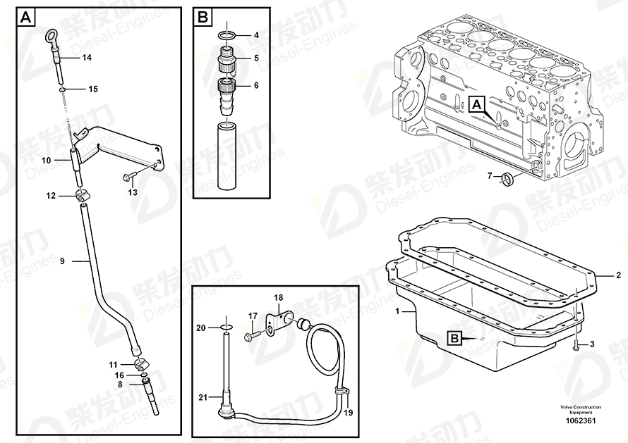 VOLVO Guide tube 21739416 Drawing