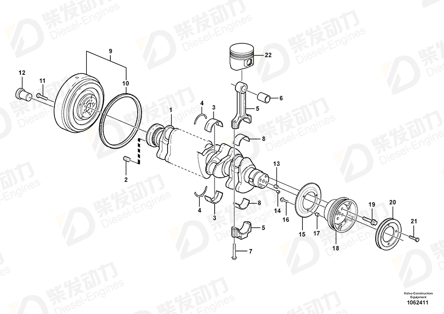 VOLVO Flange screw 20799587 Drawing