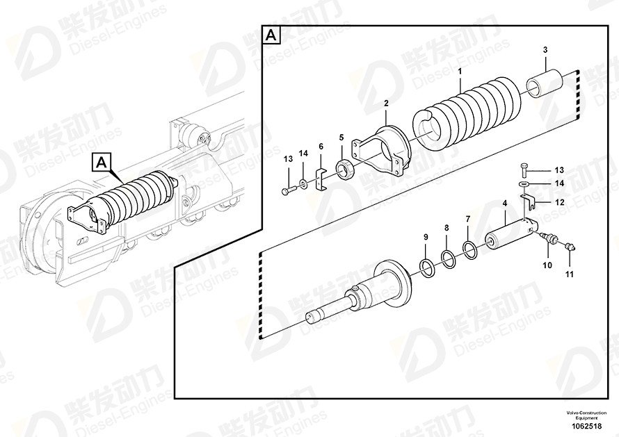 VOLVO Recoil spring 14673040 Drawing