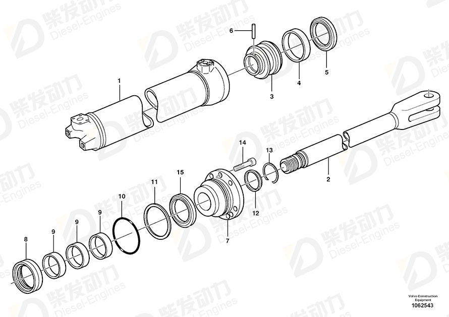 VOLVO Piston rod guide 11149368 Drawing