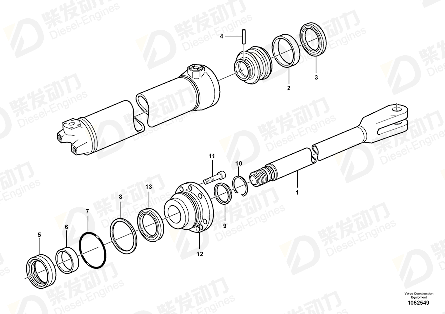 VOLVO Piston rod 17318299 Drawing VOLVO Piston rod 17318299 Drawing