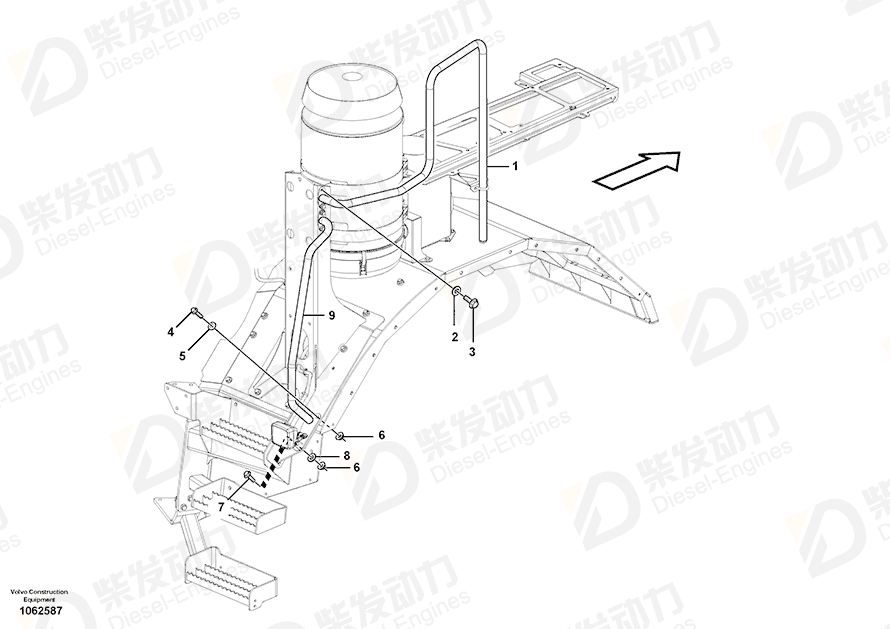 VOLVO Hand rail 15168417 Drawing