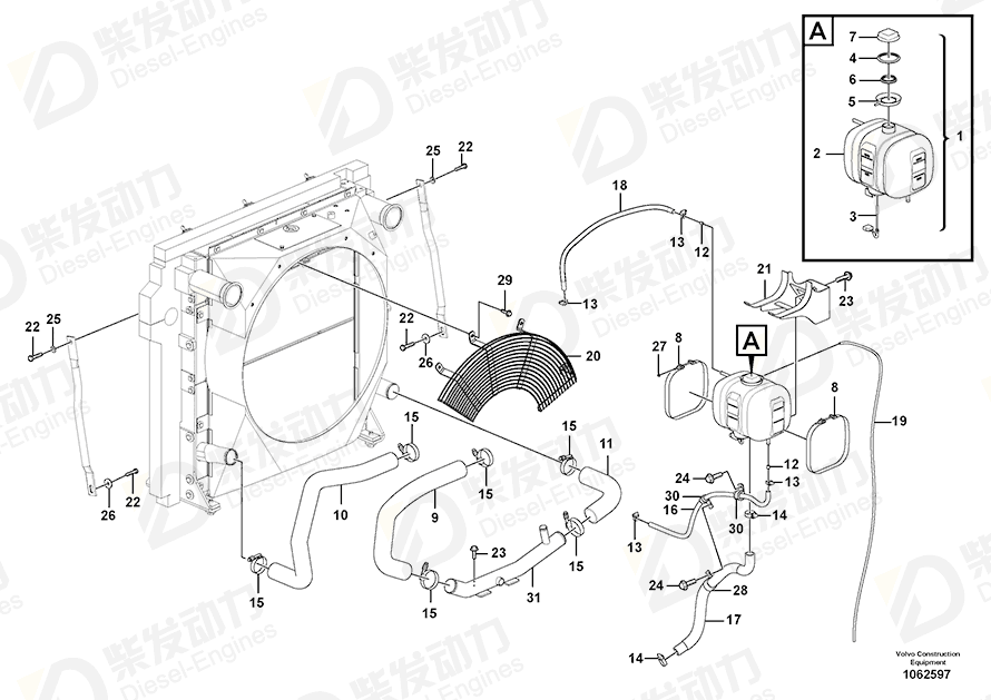 VOLVO Cooling hose SA9962-00914 Drawing