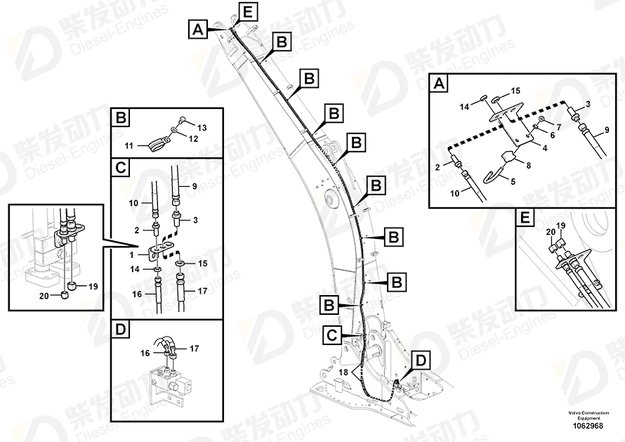 VOLVO Hose assembly 937315 Drawing VOLVO Hose assembly 937315 Drawing