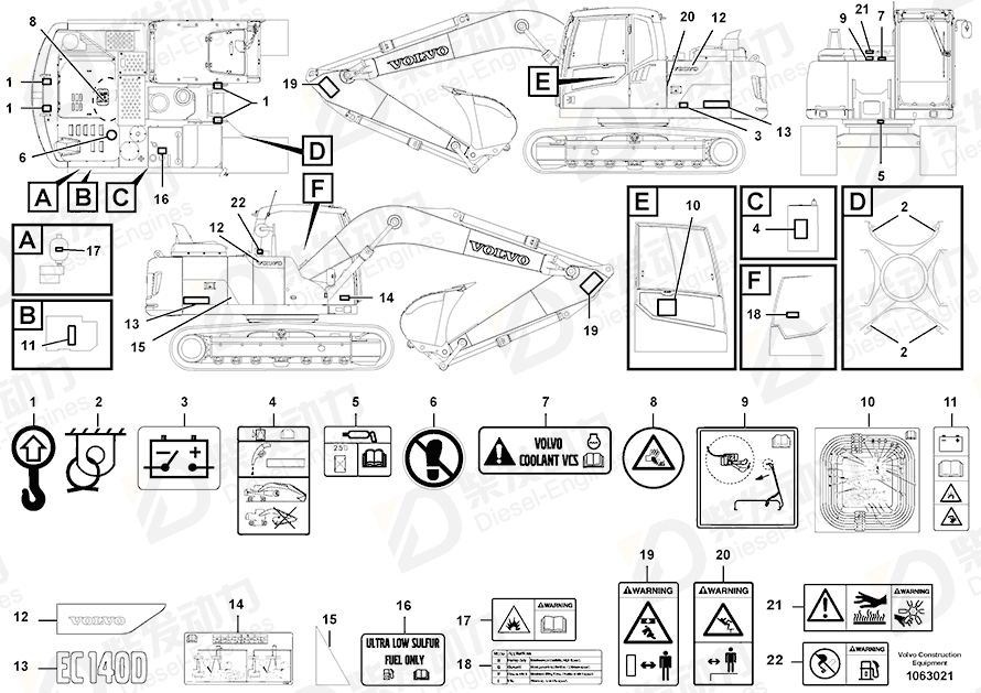 VOLVO Decal 14615978 Drawing