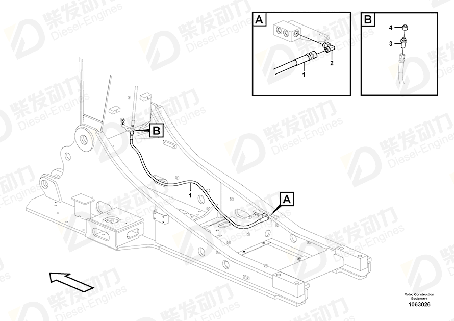 VOLVO Hose assembly 938172 Drawing