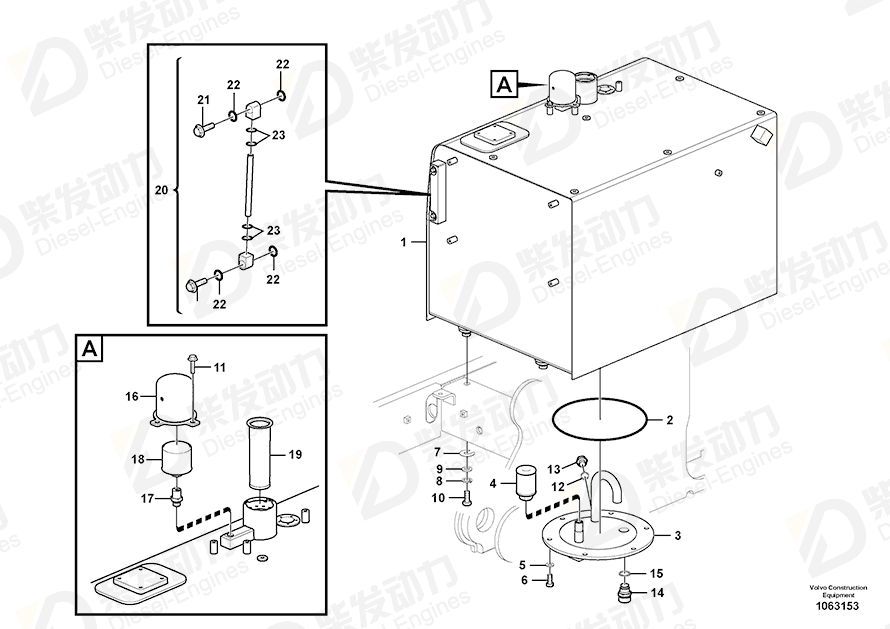 VOLVO Fuel tank 14628173 Drawing
