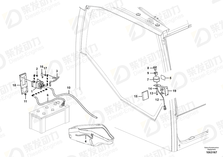 VOLVO Cable harness 14562382 Drawing
