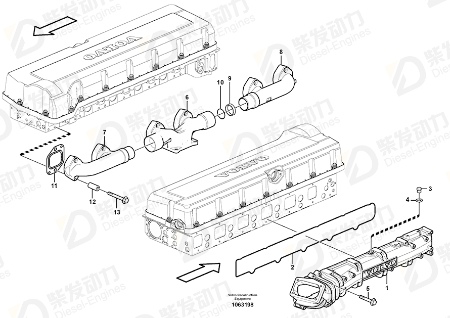 VOLVO Exhaust manifold 20508112 Drawing