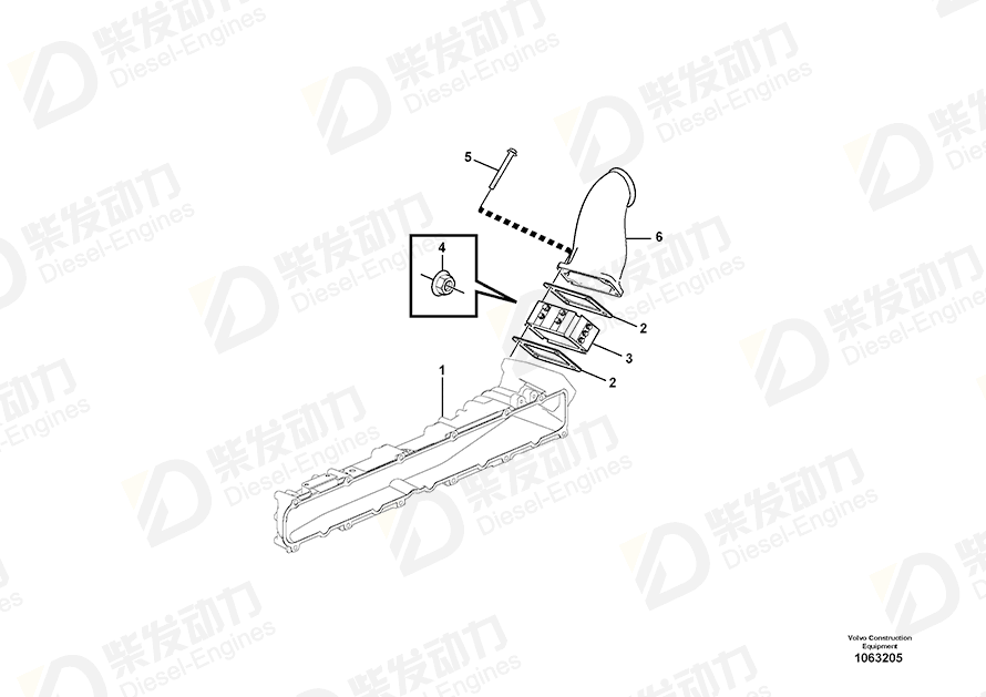 VOLVO Charge air pipe 15179640 Drawing VOLVO Charge air pipe 15179640 Drawing