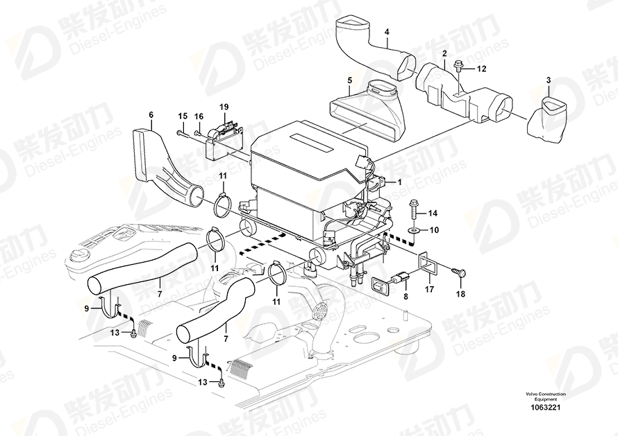 VOLVO Hose 14532819 Drawing