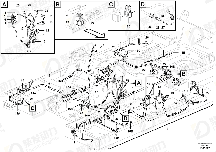 VOLVO Cable harness 14679300 Drawing VOLVO Cable harness 14679300 Drawing