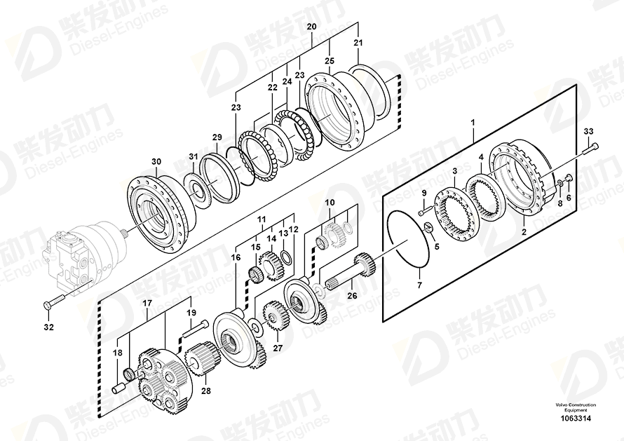 VOLVO Travel gearbox 14557192 Drawing