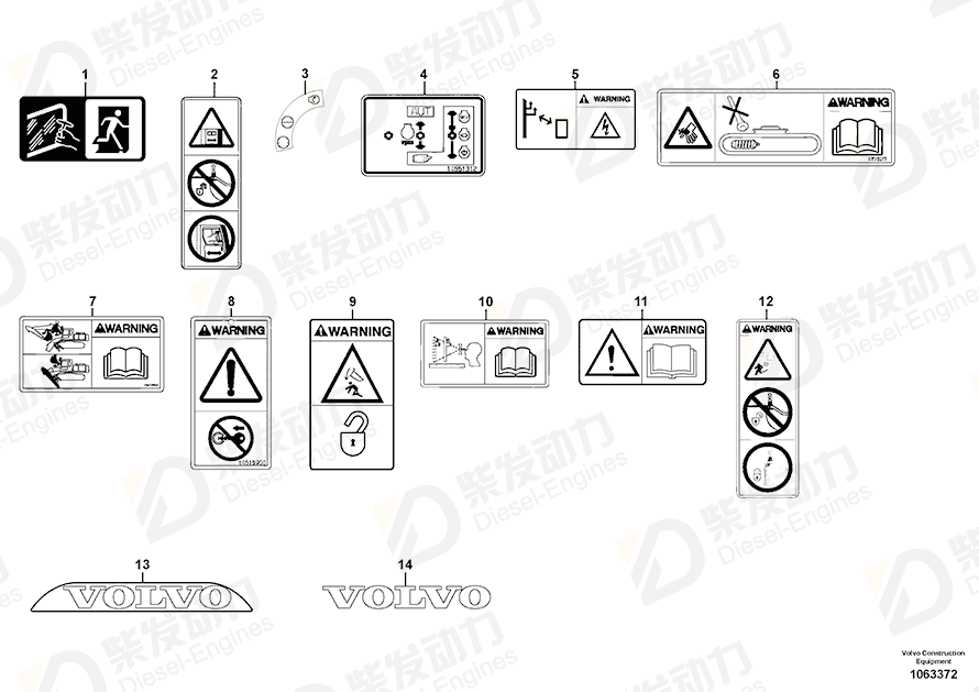 VOLVO Decal 14615989 Drawing