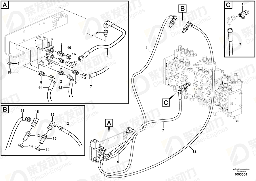 VOLVO Elbow nipple 937435 Drawing