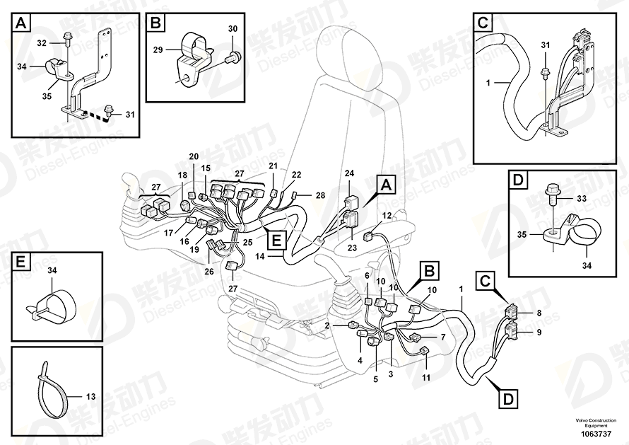 VOLVO Cable tie 4821292 Drawing