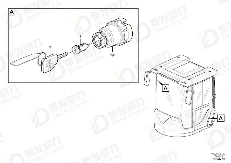 VOLVO Key 15197394 Drawing