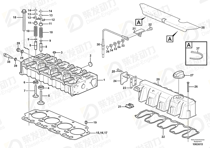 VOLVO Exhaust valve 21739130 Drawing VOLVO Exhaust valve 21739130 Drawing
