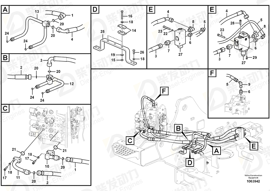VOLVO Hose assembly 15000791 Drawing