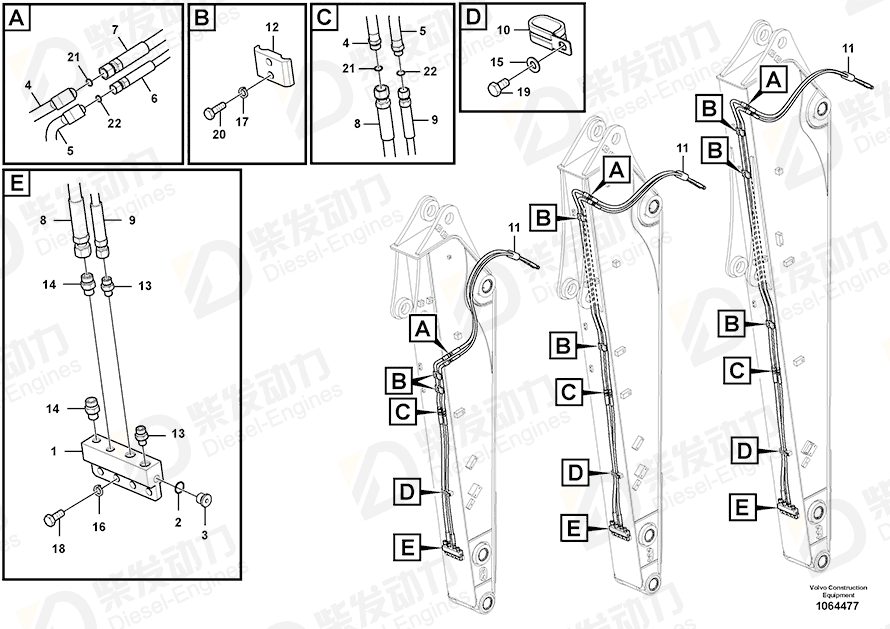 VOLVO Hose 14880795 Drawing