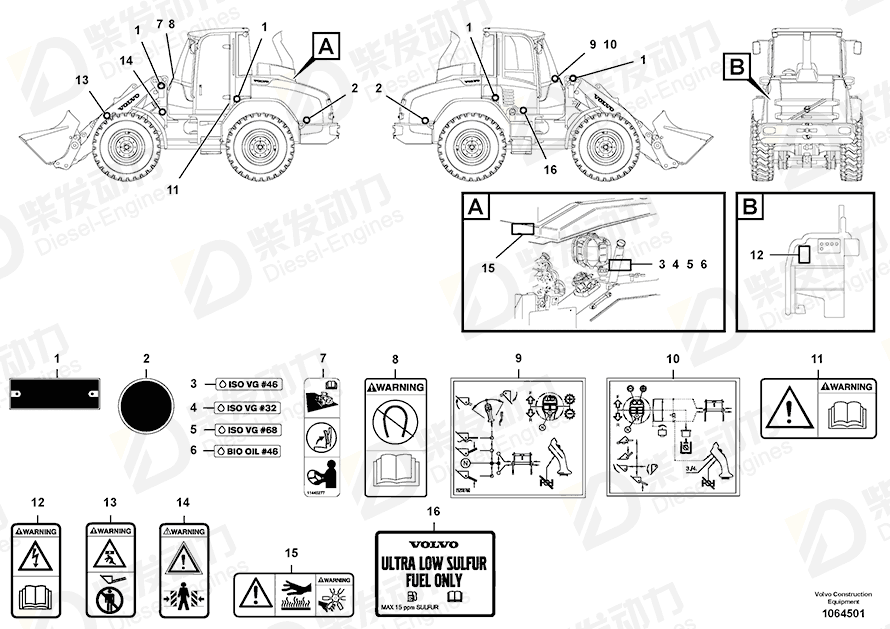 VOLVO Label 15152938 Drawing