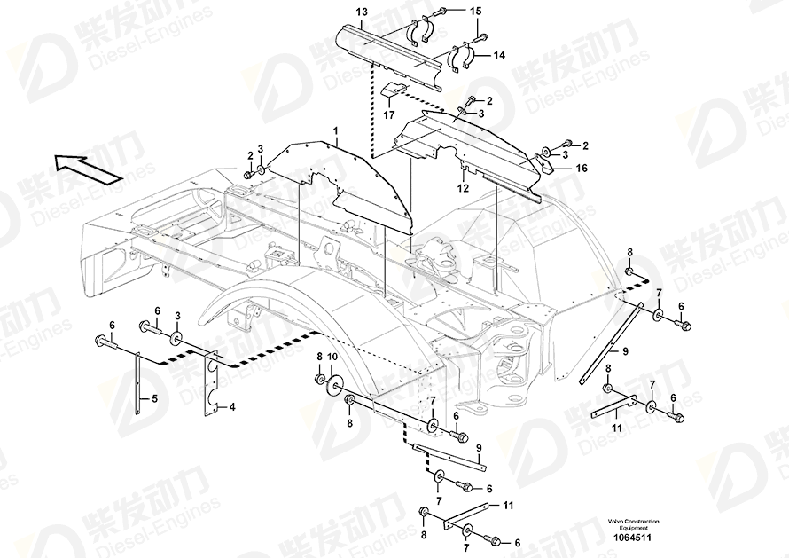 VOLVO Wheel housing plate 16816048 Drawing