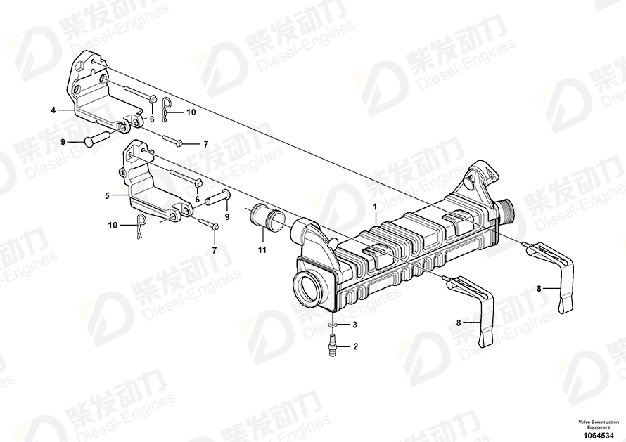 VOLVO Egr cooler 22134241 Drawing