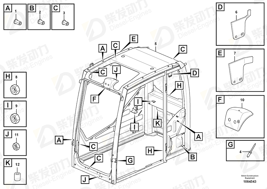 VOLVO Weld nut 961615 Drawing