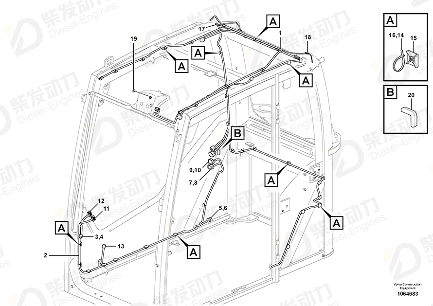 VOLVO Cable harness 14643517 Drawing