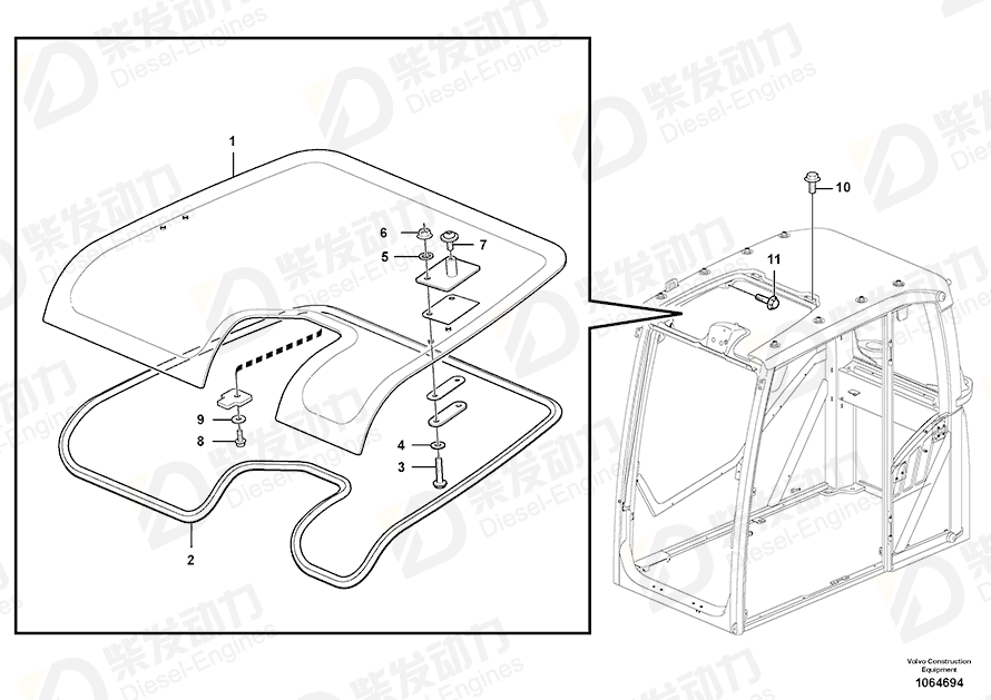 VOLVO Gasket 11203404 Drawing