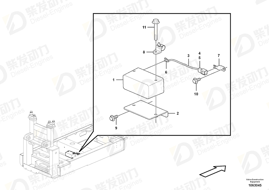 VOLVO Cable terminal 970787 Drawing VOLVO Cable terminal 970787 Drawing
