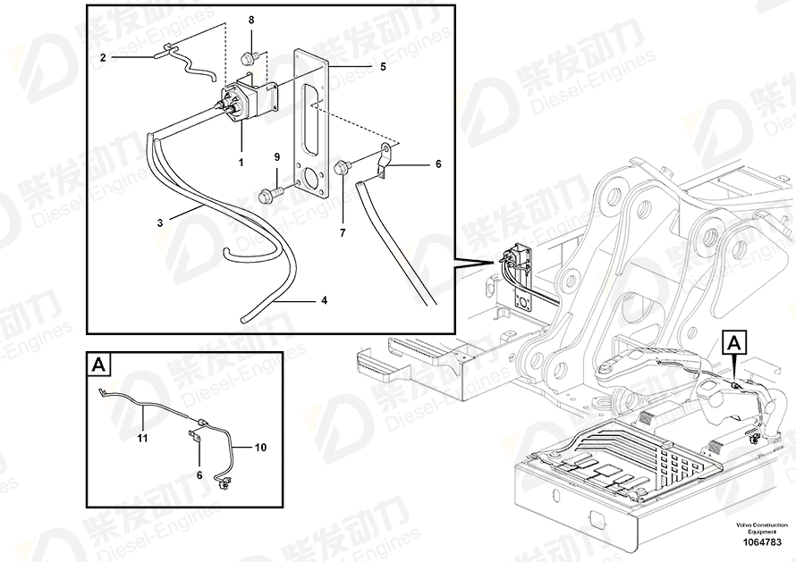 VOLVO Battery cable 14566538 Drawing