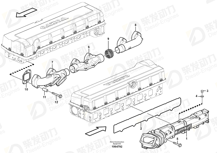 VOLVO Exhaust manifold 21469805 Drawing