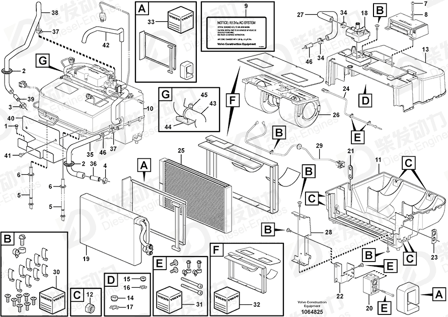 VOLVO Spare parts kit 15076813 Drawing