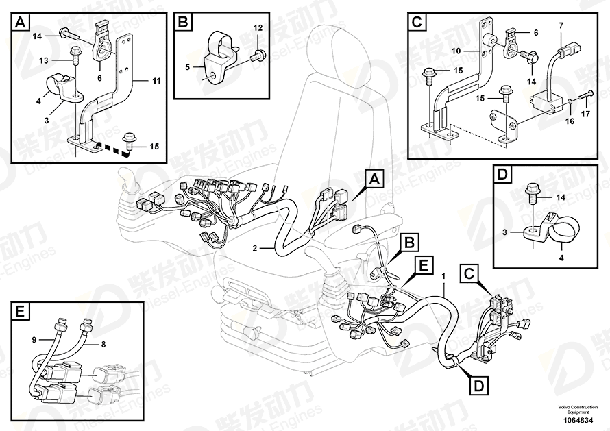 VOLVO Cable harness 14646583 Drawing