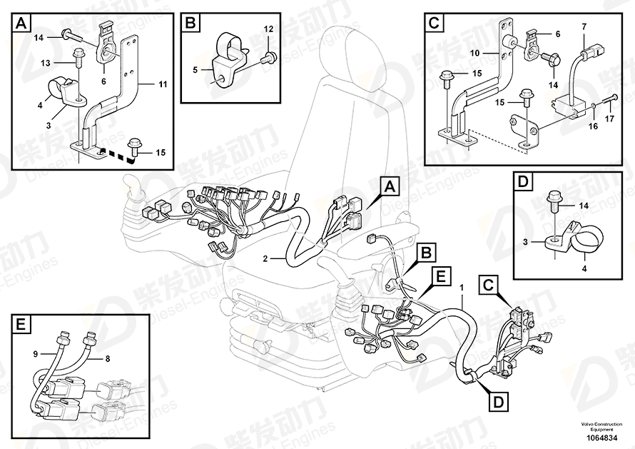 VOLVO Cable harness 14640226 Drawing VOLVO Cable harness 14640226 Drawing