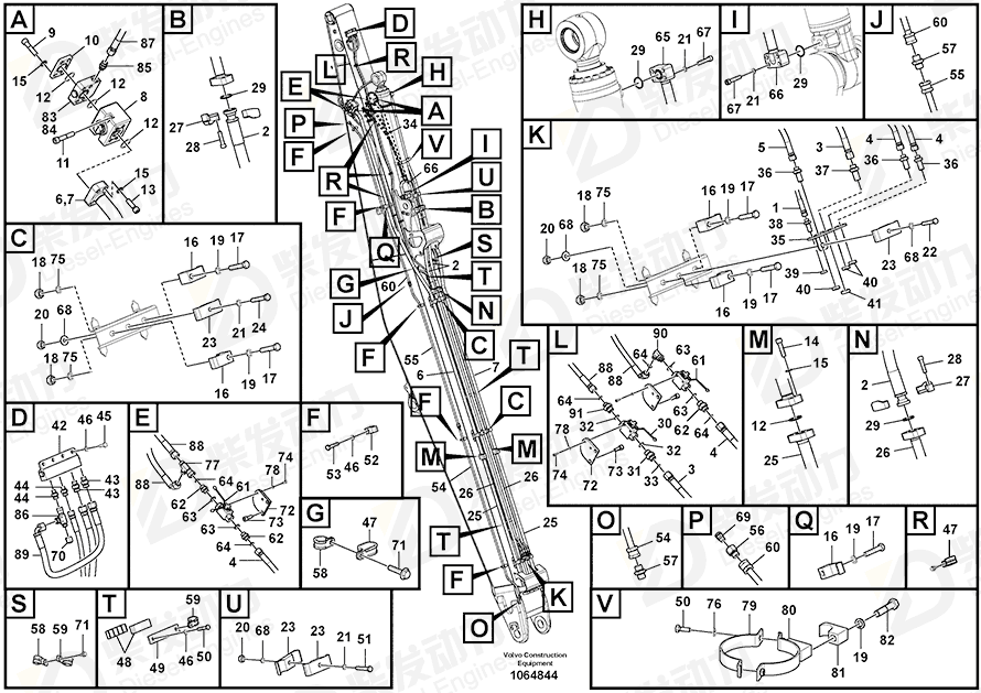 VOLVO Hose assembly 15053450 Drawing VOLVO Hose assembly 15053450 Drawing