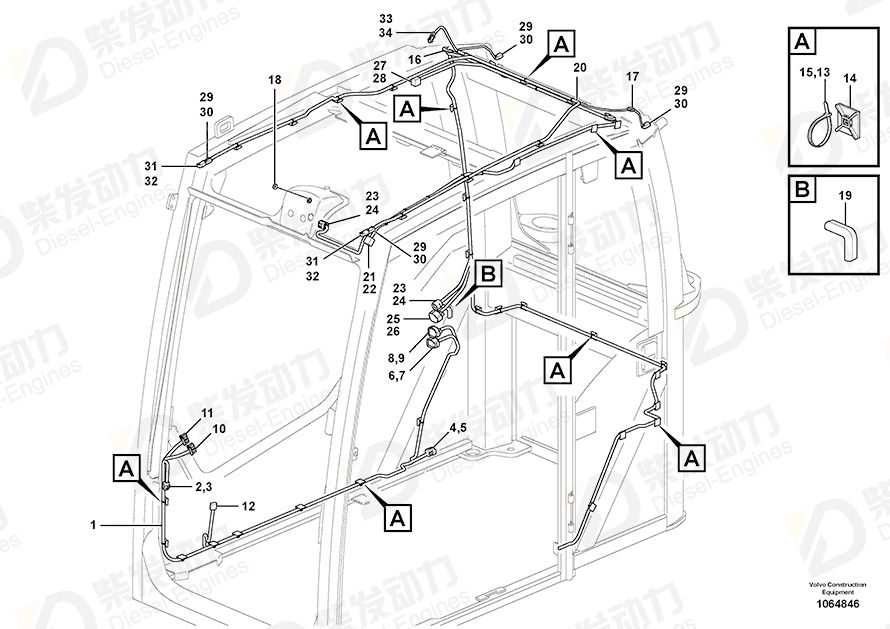 VOLVO Wire harness 14637453 Drawing