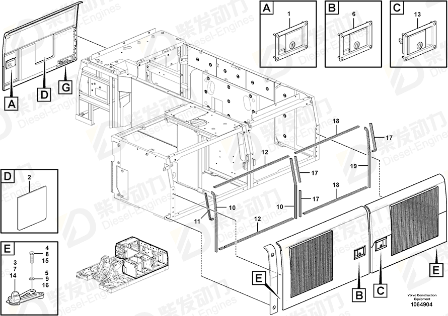 VOLVO Door 14630984 Drawing