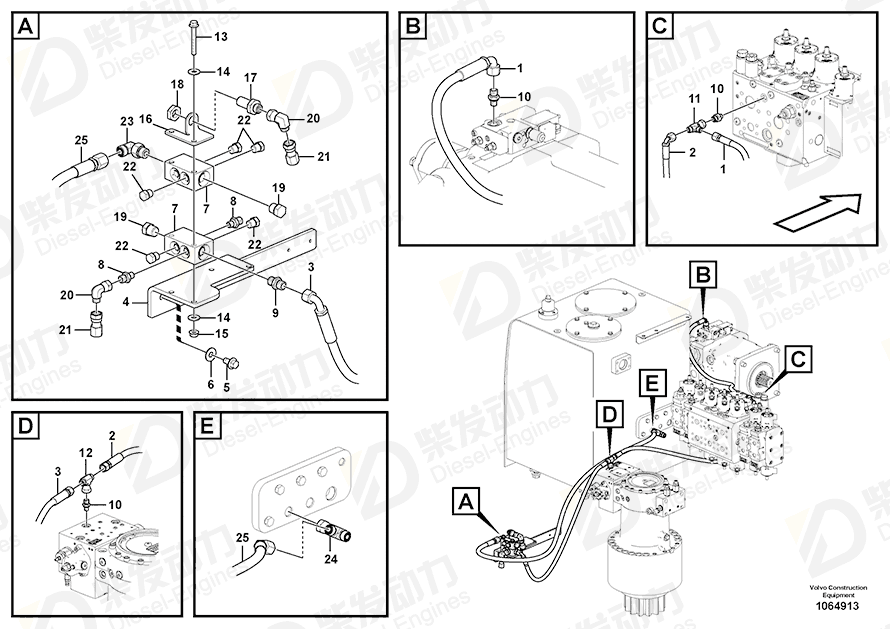 VOLVO Flange screw 965184 Drawing