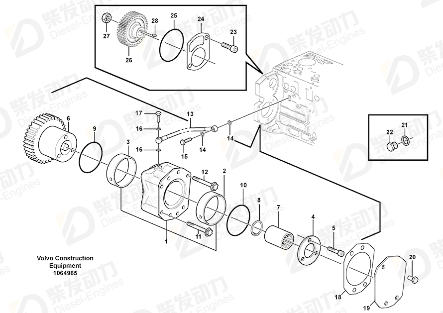 VOLVO Hex. socket screw 21077470 Drawing