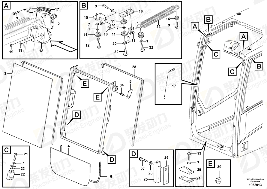 VOLVO Window 11205358 Drawing