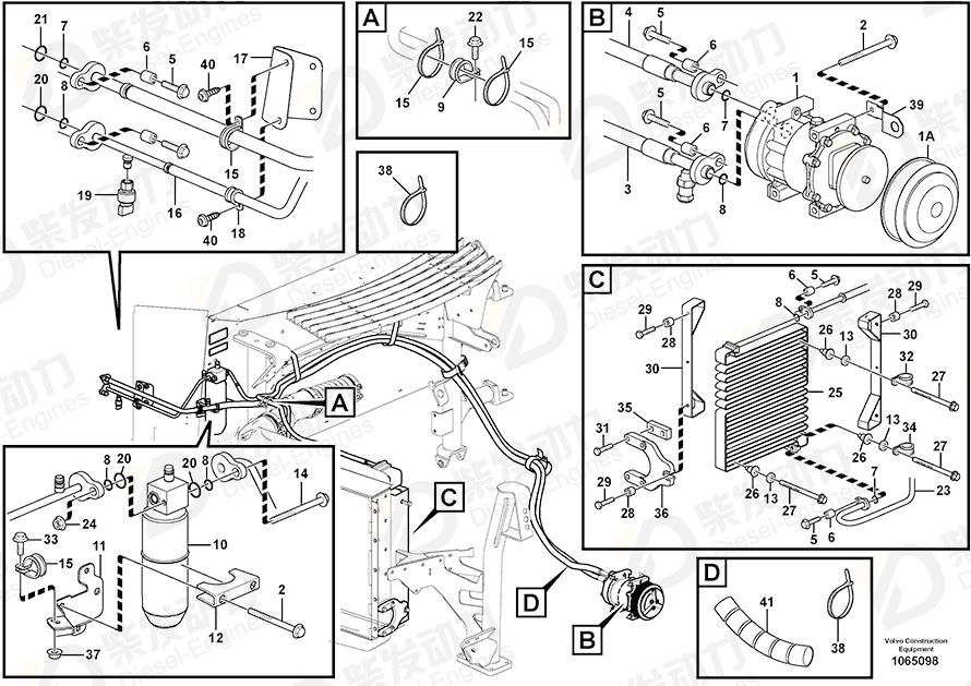 VOLVO Hose assembly 16803337 Drawing VOLVO Hose assembly 16803337 Drawing