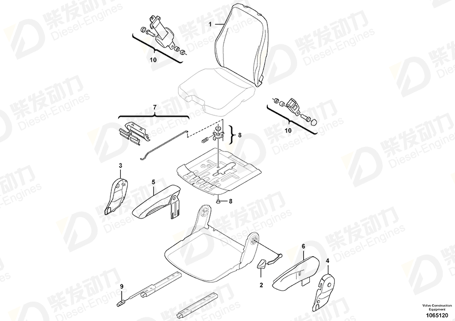 VOLVO Arm rest 14509993 Drawing
