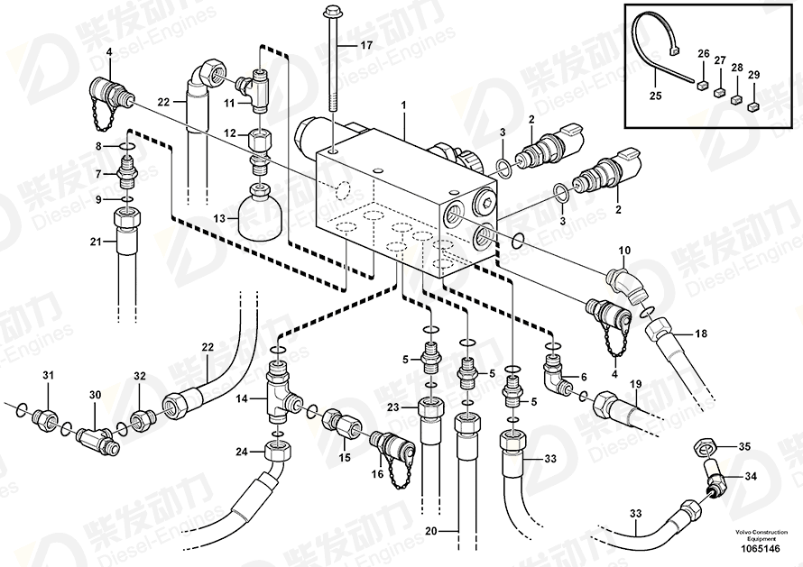 VOLVO Hose assembly 15095022 Drawing