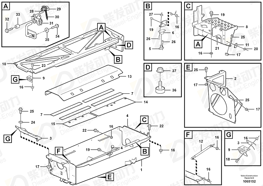 VOLVO Support frame 16809515 Drawing