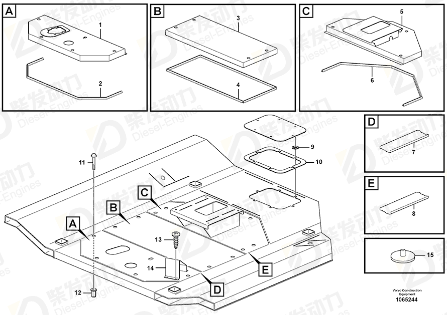 VOLVO Floor hatch 17216961 Drawing VOLVO Floor hatch 17216961 Drawing