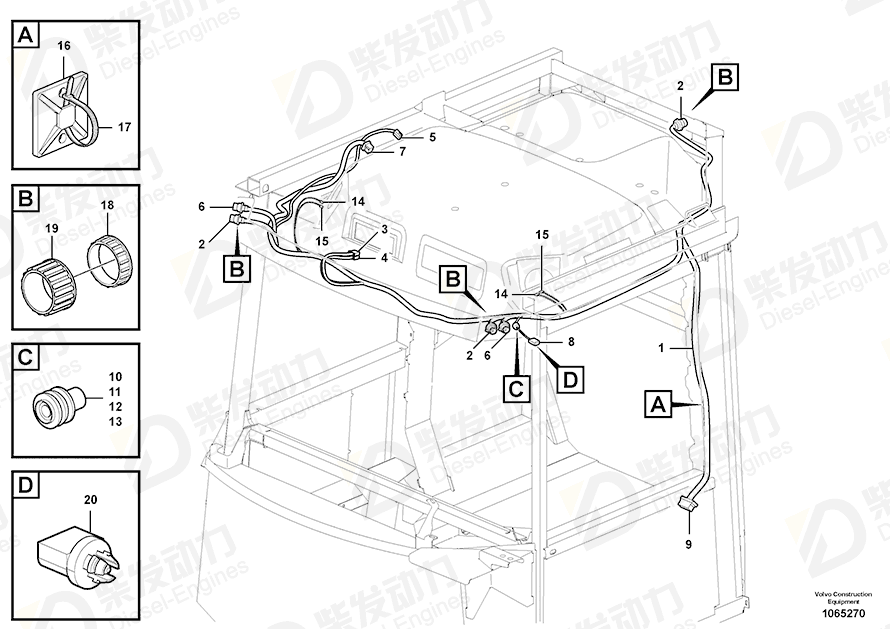 VOLVO Cable harness 15194046 Drawing