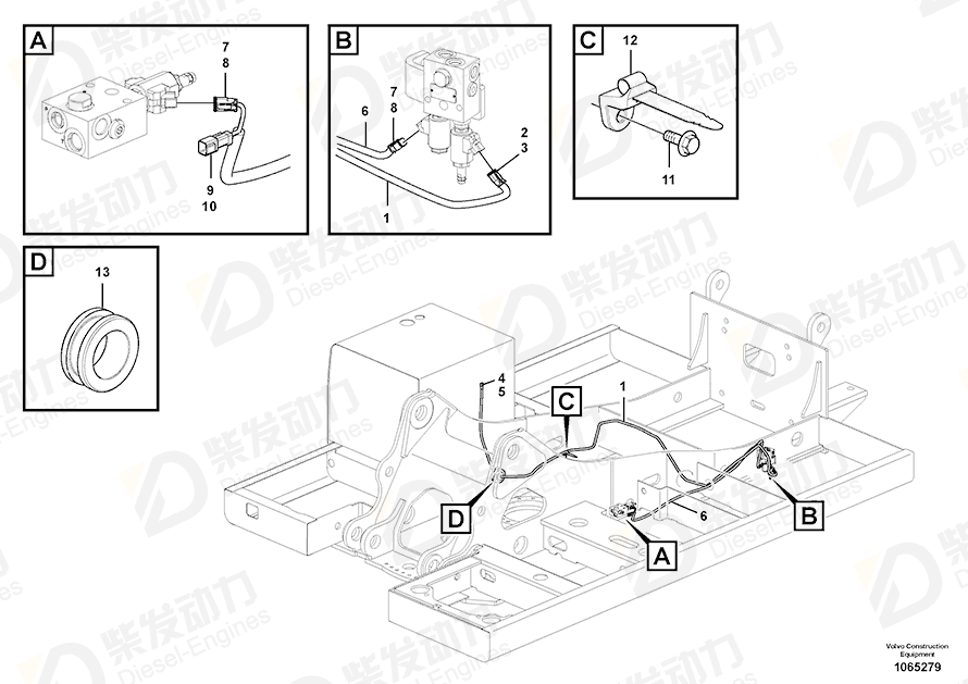 VOLVO Cable harness 14626316 Drawing
