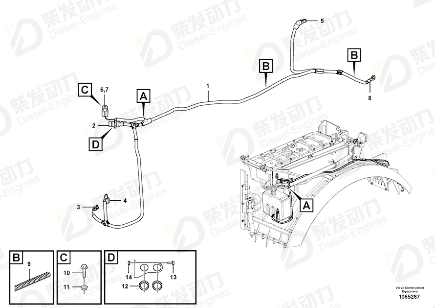 VOLVO Cable harness 15140069 Drawing